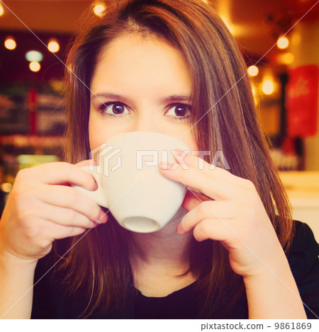 woman in cafe woman in cafe 9861869