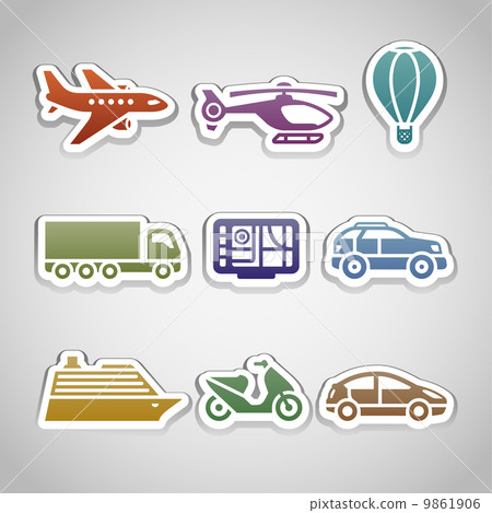 flat retro color stickers - set ten flat retro color stickers - set ten 9861906