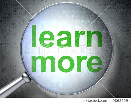 Education concept: Learn More with optical glass - Stock Illustration ...