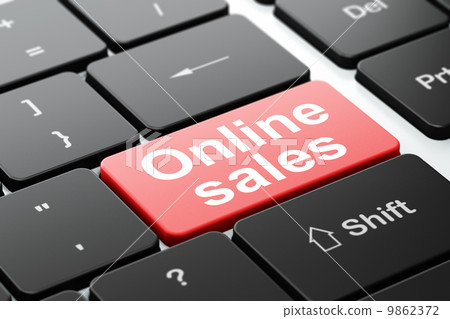 Advertising concept: Online Sales on computer keyboard background 9862372
