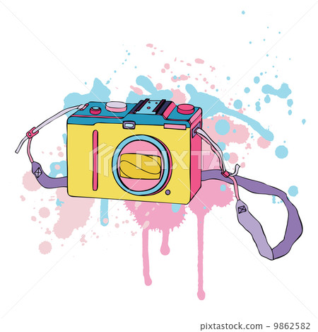 Photo Camera. Hand drawn Vector Illustration. 9862582