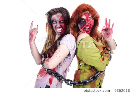 Woman vampire isolated on the background 9862618