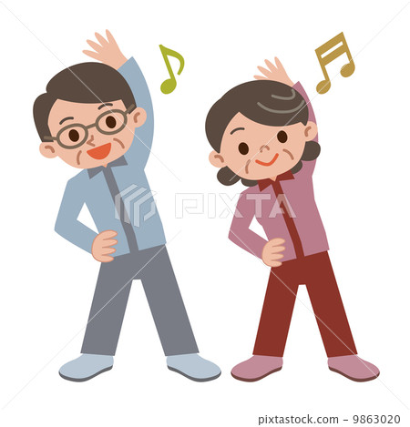 Senior couple doing gym 9863020