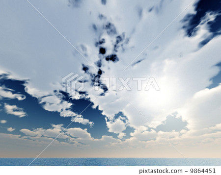 Wind and clouds with the sea 9864451