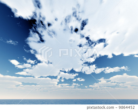 Wind and clouds with the sea 9864452