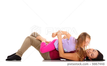 Happy family mother playing with her daughter 9867448
