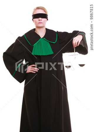female lawyer attorney in classic polish black green gown and scales female lawyer attorney in classic polish black green gown and scales 9867815