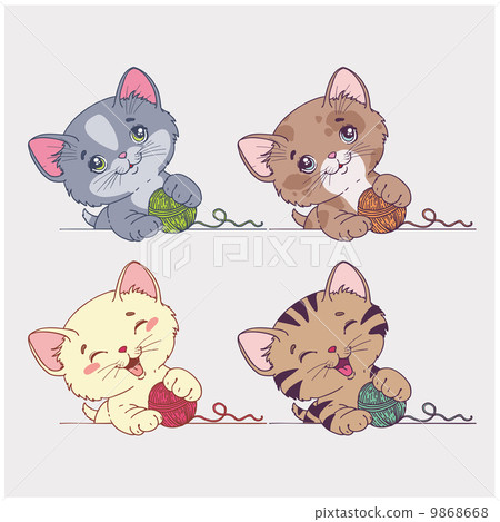 vector cartoon cats set 9868668