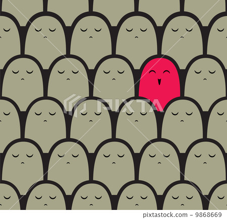 Standing out from the crowd concept 9868669