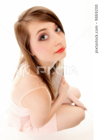 Beautiful young woman with handbag. 9869200
