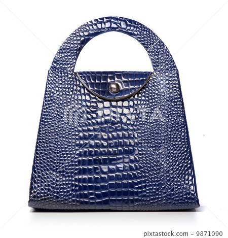luxury blue leather female bag isolated on white 9871090