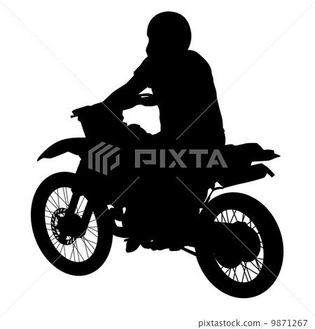 Black silhouettes sport bike on white background. Vector illustr Black silhouettes sport bike on white background. Vector illustr 9871267