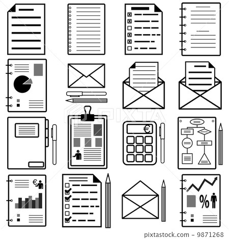 Statistics and analytics file icons. Vector illustration. Statistics and analytics file icons. Vector illustration. 9871268