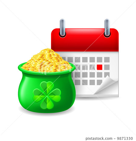 Pot of gold and calendar Pot of gold and calendar 9871330