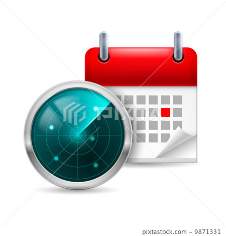 Radar screen and calendar Radar screen and calendar 9871331