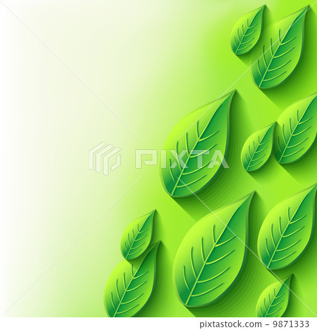 Abstract background with fresh spring 3d leaf Abstract background with fresh spring 3d leaf 9871333