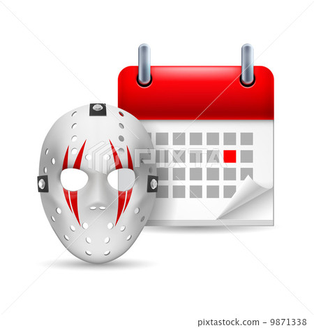 Hockey mask and calendar 9871338