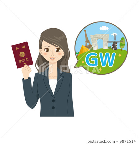 Women and passport and travel abroad 9871514