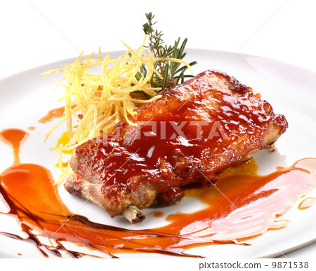 pork ribs in barbecue sauce 9871538