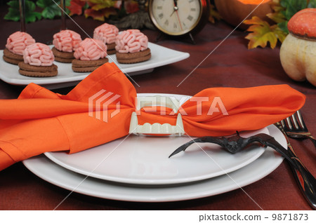 napkin, utensils, halloween 9871873