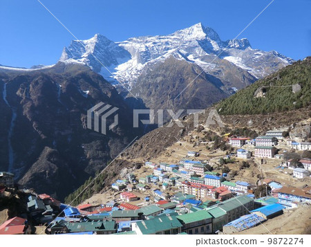 Namche Bazar, Mt. Kongde Ri Namche whole view and Conde Ri mountain 9872274