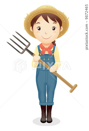 Women's straw hat illustration Women's straw hat illustration 9872465