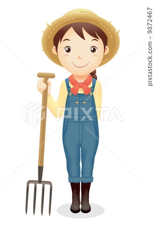 Women's straw hat illustration Women's straw hat illustration 9872467
