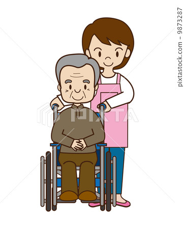 Wheelchair (elderly) - Stock Illustration [9873287] - PIXTA