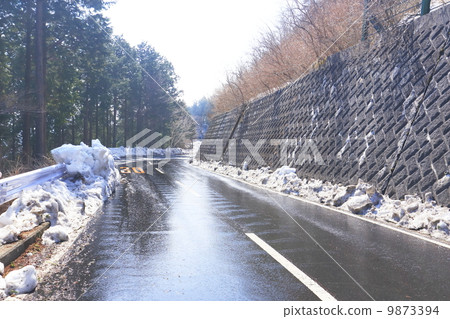 Snowy mountain path Snowy mountain path 9873394