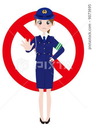 Banned marks and cops illustration Banned marks and cops illustration 9873695