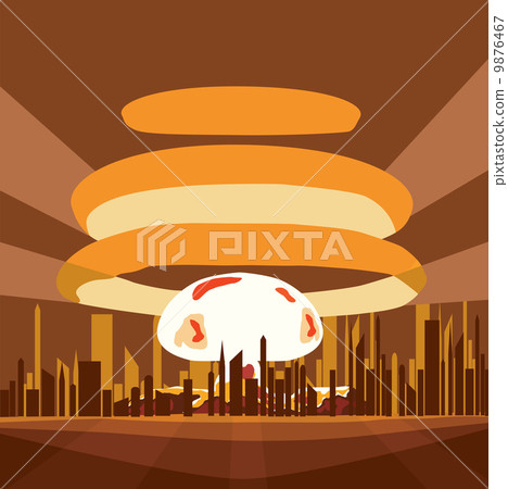 Atomic Nuclear boom in the city. 9876467