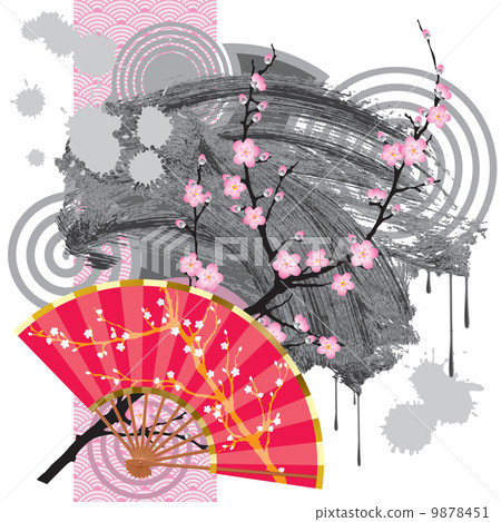 Japan fan with a blot 9878451