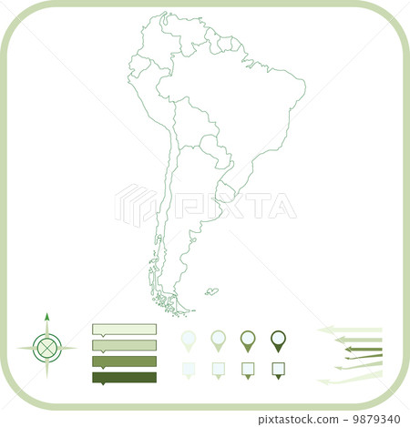 South America Map, Vector illustration. South America Map, Vector illustration. 9879340