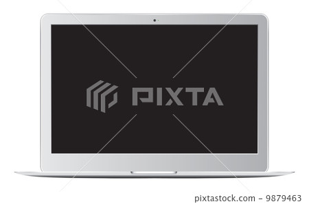 White computer laptop, White computer laptop, 9879463