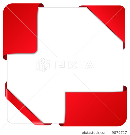 Red Vector Corner Ribbons 9879717