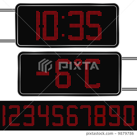 Digital Clock and Thermometer 9879786