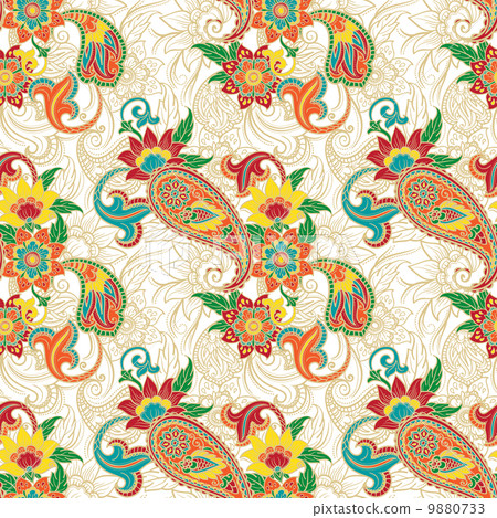 Colorfull paisley pattern 9880733
