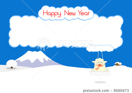 Sweep of winter sheep 9880873