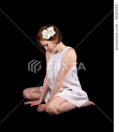 Girl with red hair and freckles 9880955
