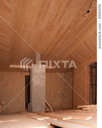 Construction of the wooden ceiling 9880956