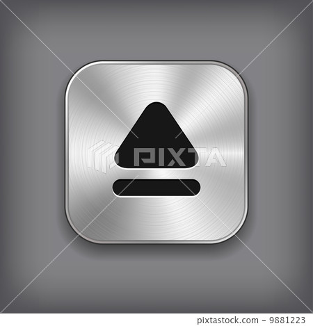 Up arrow icon - vector metal app button 9881223