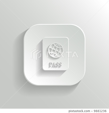 Passport icon - vector white app button 9881236