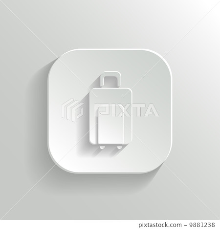 Luggage icon - vector white app button Luggage icon - vector white app button 9881238