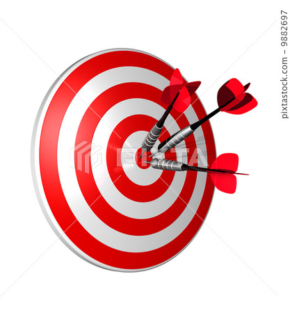 3D dart right on the target center 3D dart right on the target center 9882697