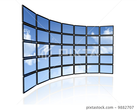 Video wall of flat tv screens Video wall of flat tv screens 9882707