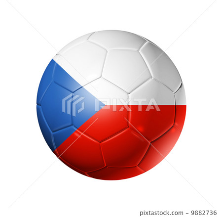 Soccer football ball with Czech Republic flag 9882736