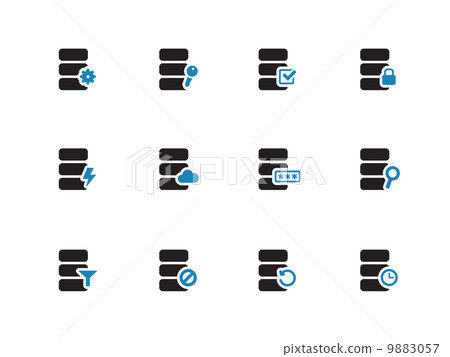 Database duotone icons on white background. Database duotone icons on white background. 9883057