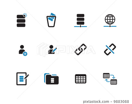 Database duotone icons on white background. 9883088