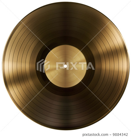 gold or vinyl record disc isolated with clipping path included gold or vinyl record disc isolated with clipping path included 9884342
