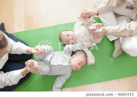 Two babies three months old Two babies three months old 9884355